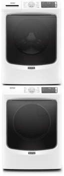 Stacked Washer & Dryer Set with Front Load Washer and Gas Dryer in White