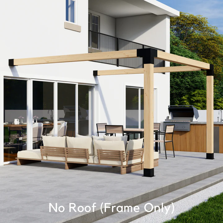 10' x 6' Pergola Attached to House with Roof (5 Options) - Kit for 6x6 Wood