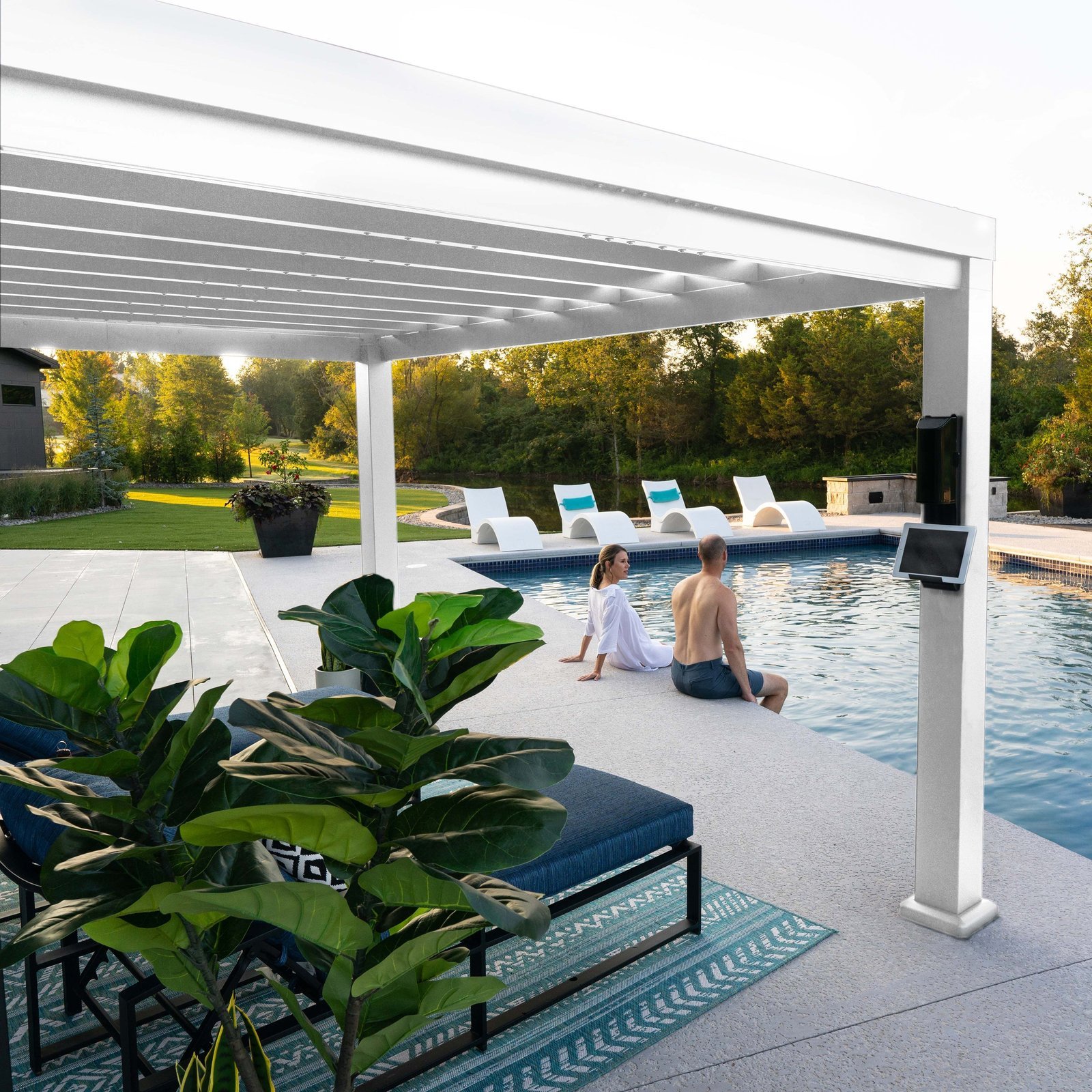 14x12 Windham Modern Steel Pergola With Sail Shade Soft Canopy - Image 13