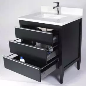 Empire Industries Central Park Collection 24 Inch Contemporary Vanity with 3 Soft Close Cabinet Drawers