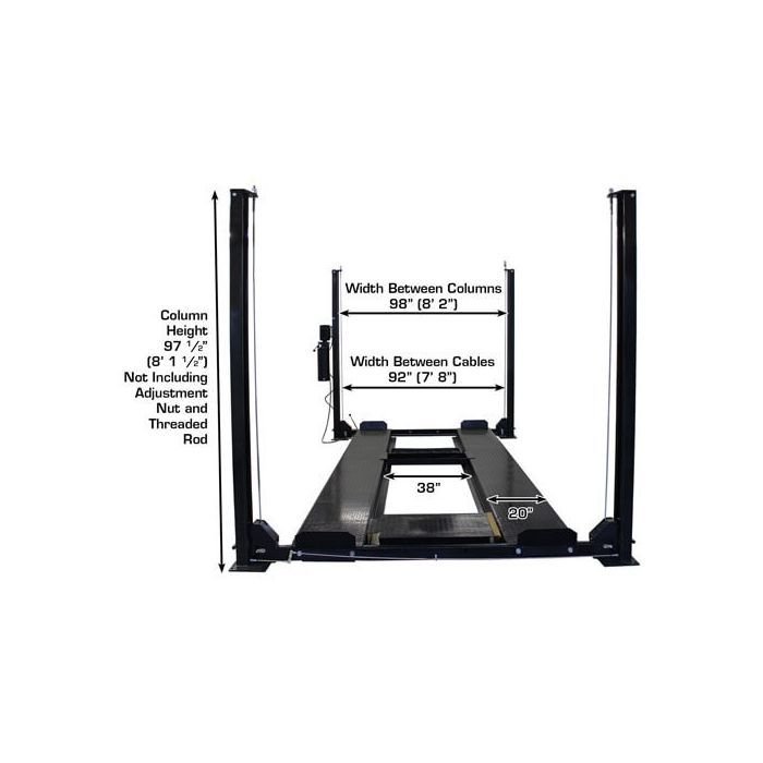 Atlas Apex 8 ALI Certified Four Post Lift + RJ35 Sliding Jacks Combo - Image 9