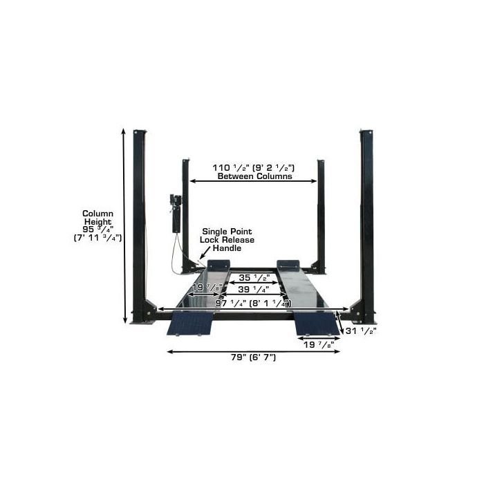 Atlas Garage Pro 9000 Four Post Lift + RJ35 Sliding Jacks Combo - Image 5